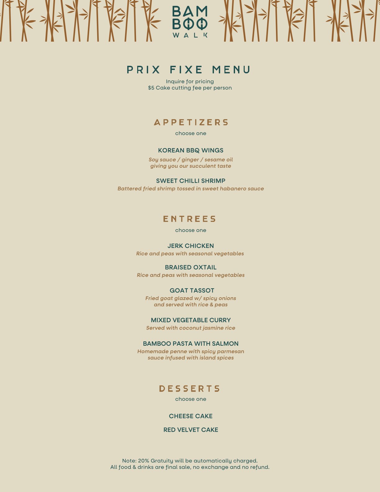 BAMBOO WALK Traditional Caribbean cuisine infused with unexpected